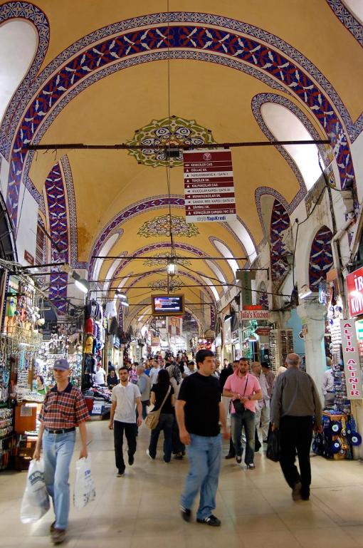 The main hallway of the bazaar in Istanbul.