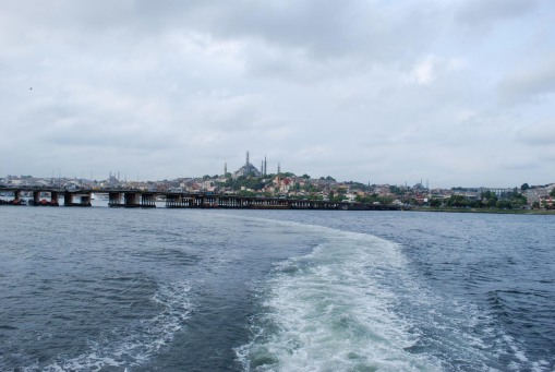 Panorama of Constantinople from the ferry.