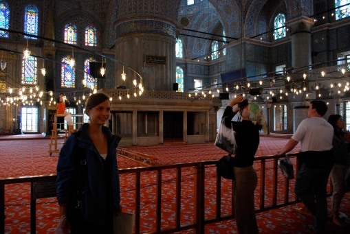Kathryn poses for a photo in the mosque.